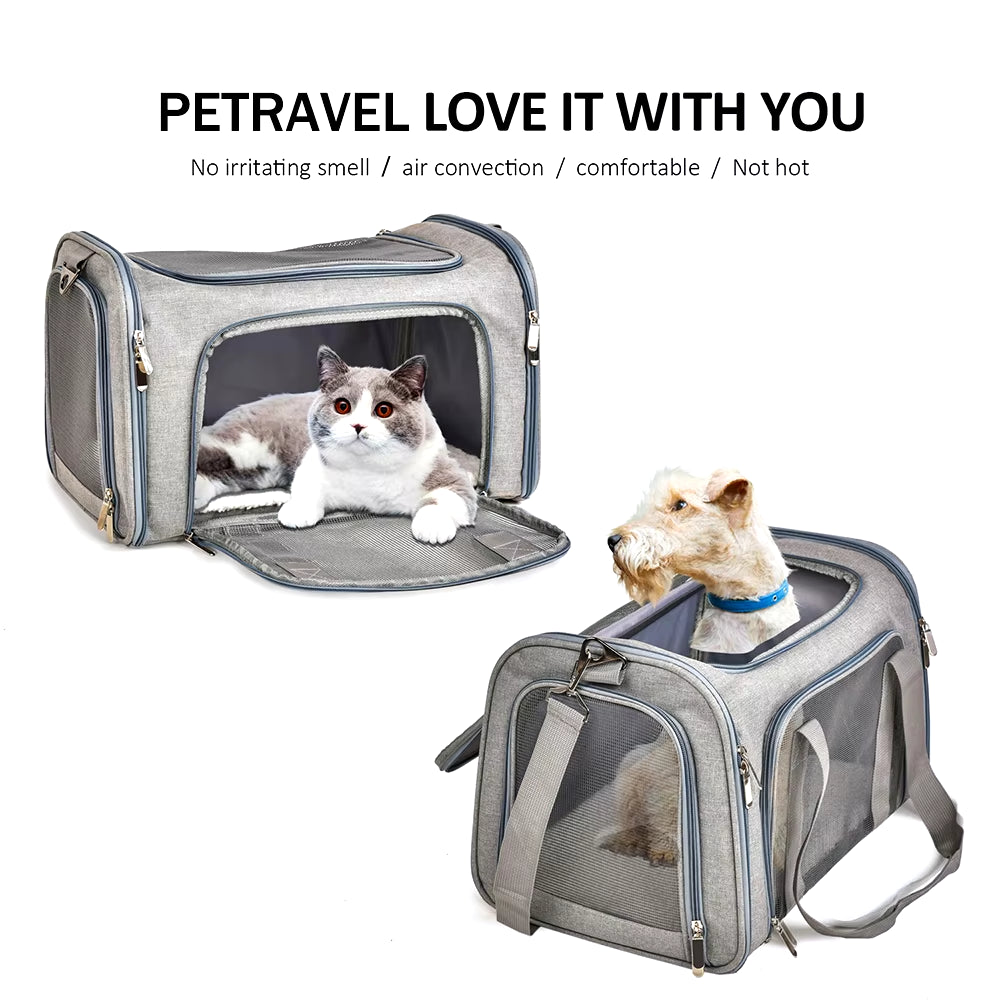 Dog Carrier Bag Soft Side Backpack Cat Pet Carriers Dog Travel Bags Airline Approved Transport for Small Dogs Cats Outgoing