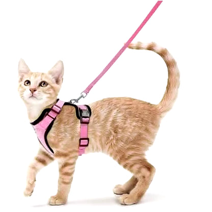 Cat Harness and Leash for Walking, Escape Proof Soft Adjustable Vest Harnesses for Cats, Easycontrol