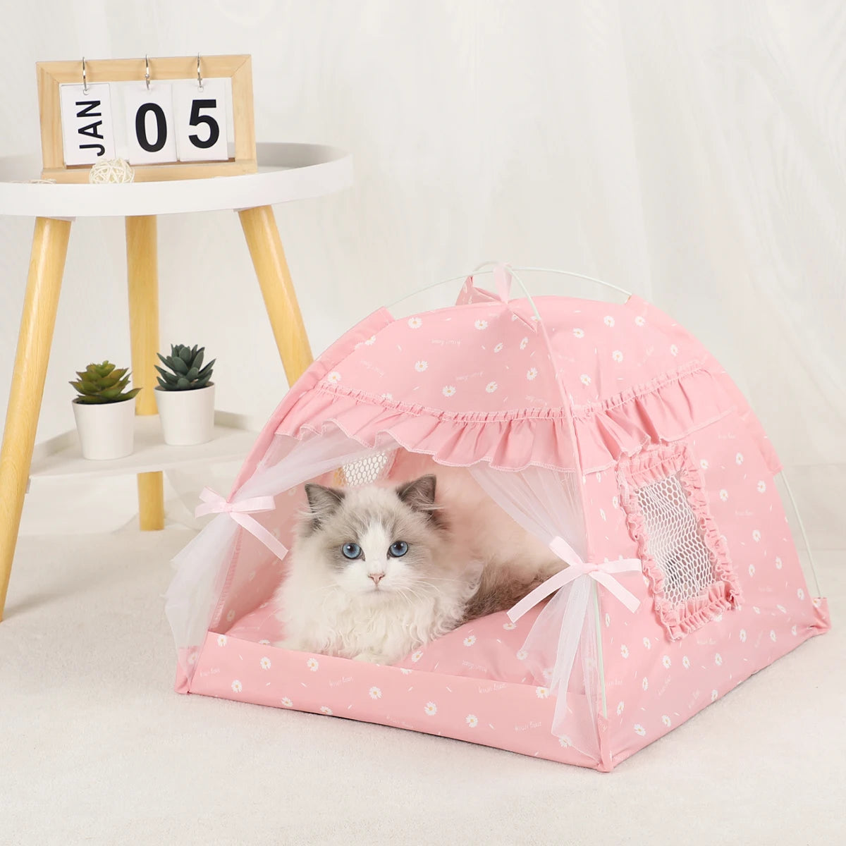 Pet Tent Bed Cats House Supplies Products Accessories Warm Cushions Furniture Sofa Basket Beds Winter Clamshell Kitten Tents Cat