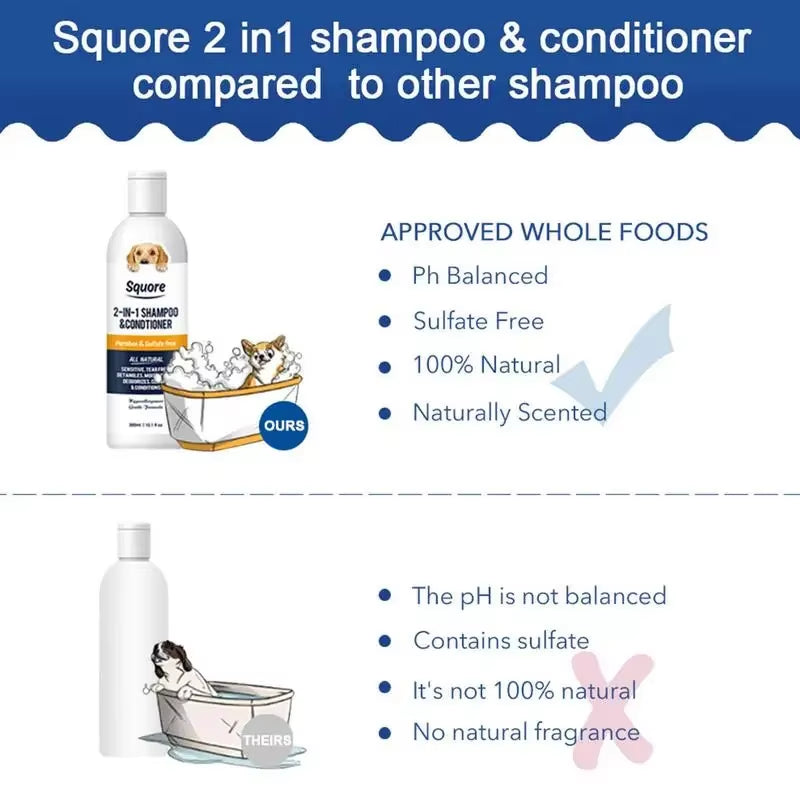 Cat Shampoo and Conditioner 300Ml Dog Shampoo Conditioner Moisturizing Dog Shampoo for Sensitive Skin PH Balanced Shampoo Dog