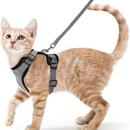 Cat Harness and Leash for Walking, Escape Proof Soft Adjustable Vest Harnesses for Cats, Easycontrol