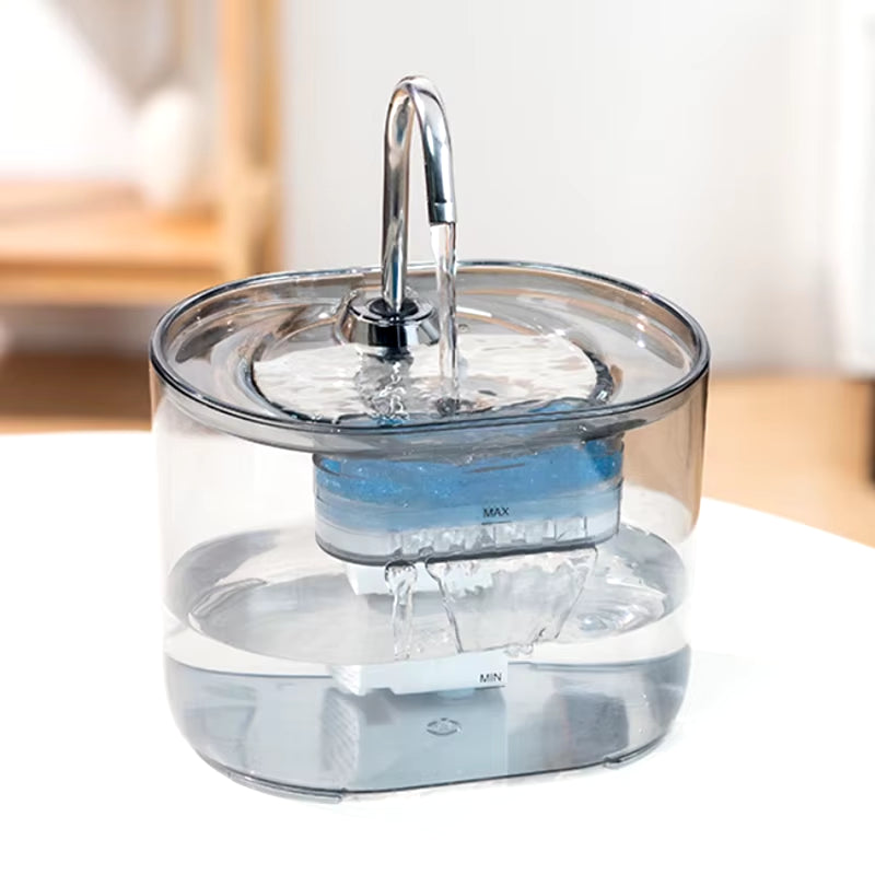 Cats Water Fountain Automatic Filter Cats Fountain with Stainless Steel Faucet Silent Water Pump Pet Cats Dog Water Dispenser