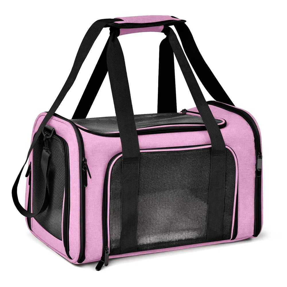 Dog Carrier Bag Soft Side Backpack Cat Pet Carriers Dog Travel Bags Airline Approved Transport for Small Dogs Cats Outgoing