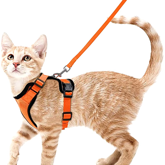 Cat Harness and Leash for Walking, Escape Proof Soft Adjustable Vest Harnesses for Cats, Easycontrol