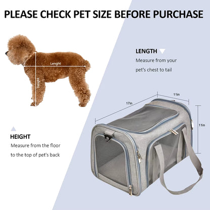 Dog Carrier Bag Soft Side Backpack Cat Pet Carriers Dog Travel Bags Airline Approved Transport for Small Dogs Cats Outgoing