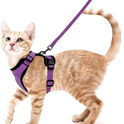 Cat Harness and Leash for Walking, Escape Proof Soft Adjustable Vest Harnesses for Cats, Easycontrol