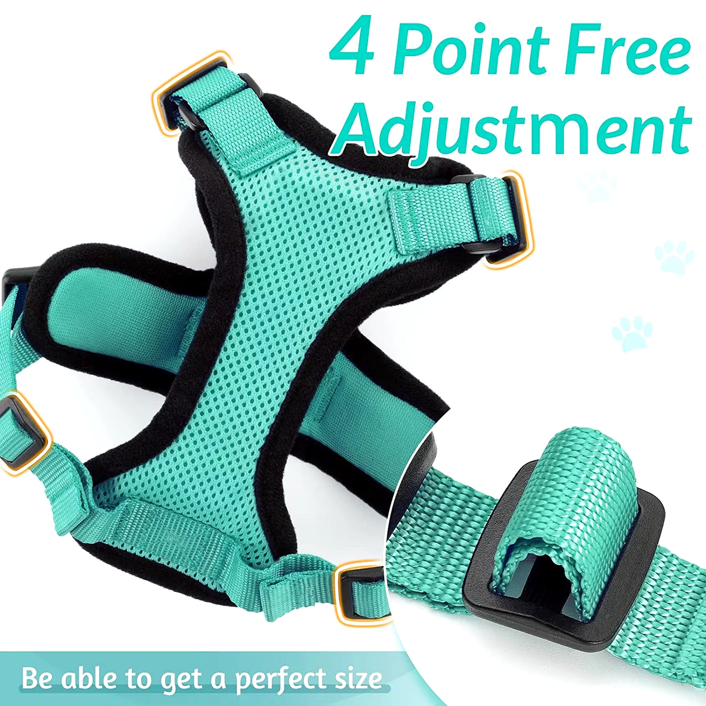 Cat Harness and Leash for Walking, Escape Proof Soft Adjustable Vest Harnesses for Cats, Easycontrol